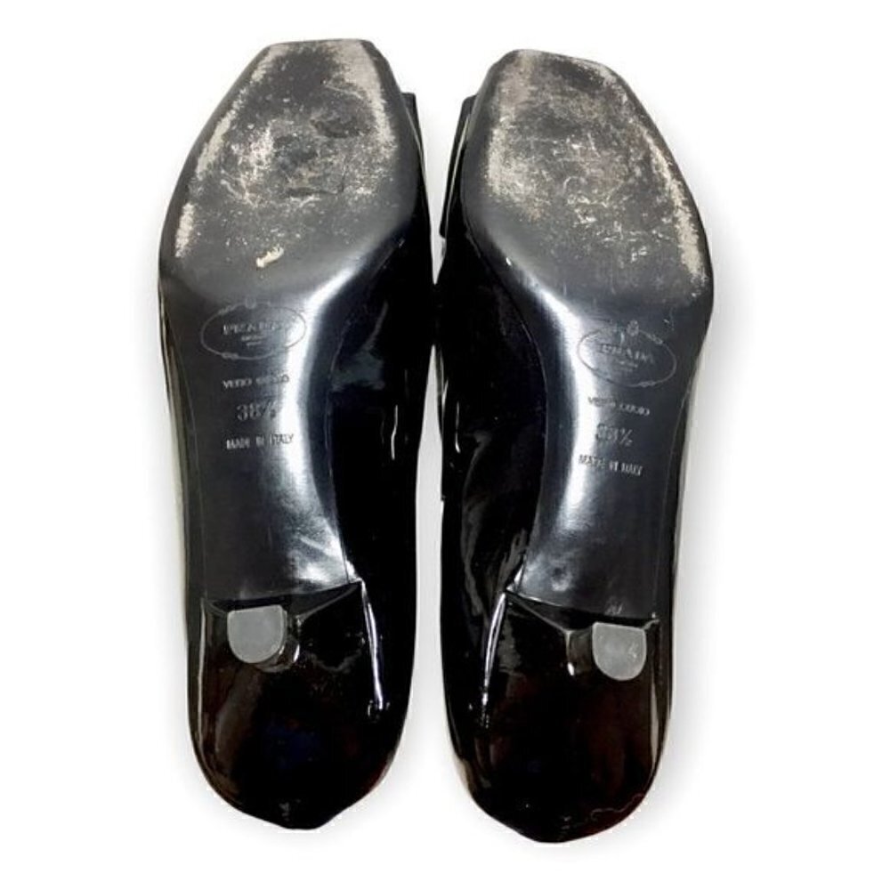 Prada patent leather pump with grosgrain bows Size 38.5 EU, in  Original Box - Picture 7 of 12